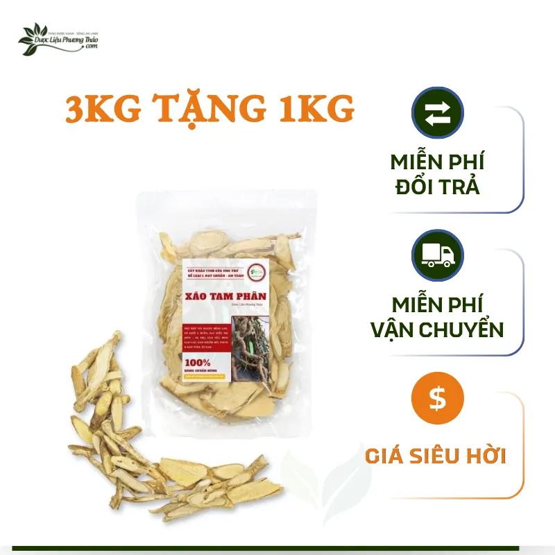 Combo mua 3kg xáo tâm phân thái lát loại 1 tặng 1kg