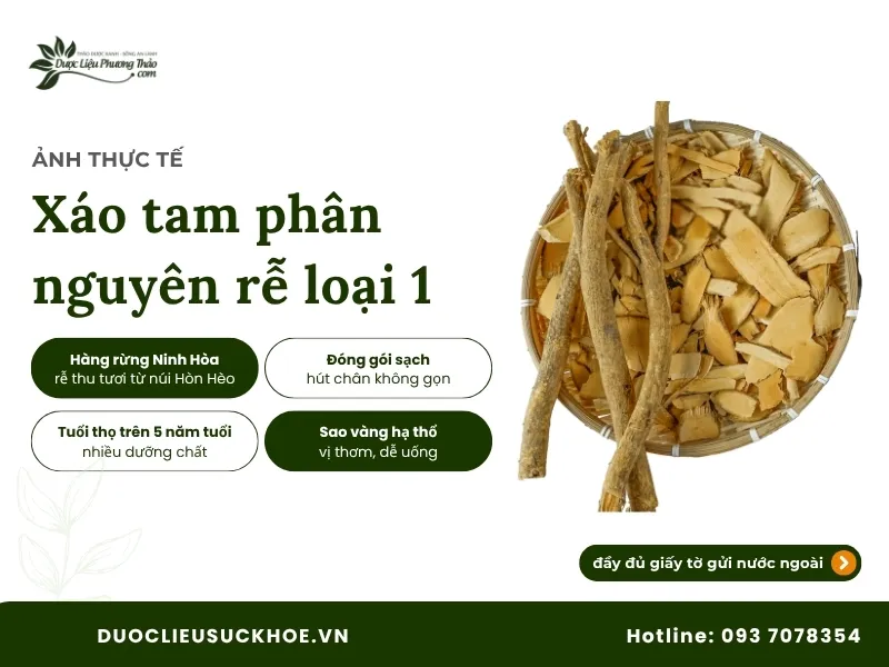 Ảnh thực tế xáo tam phân nguyên rể