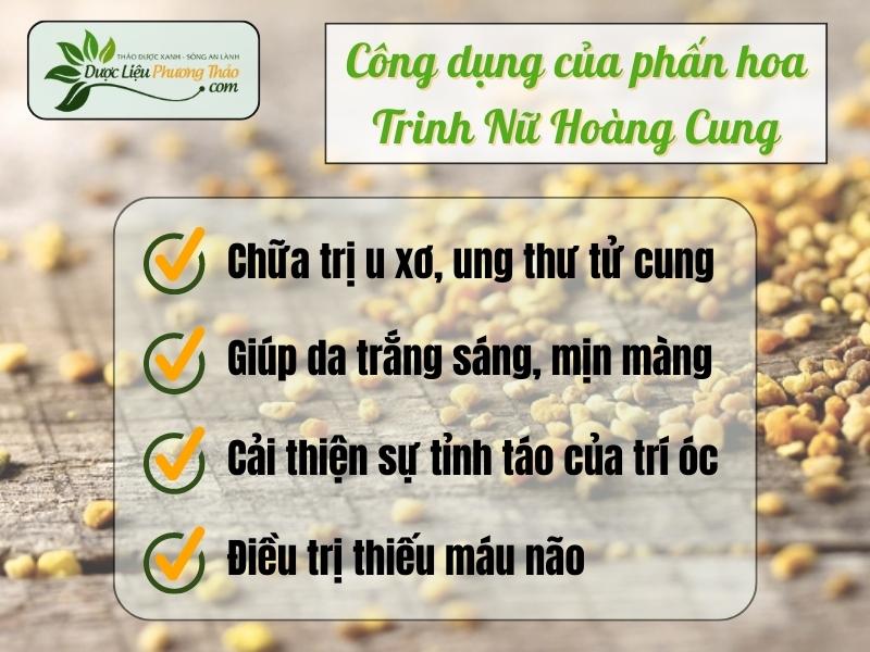 Công dụng của phấn hoa Trinh Nữ Hoàng Cung